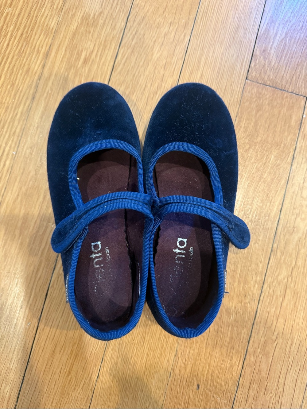 Cienta Girls Dark Blue Velvet Mary Jane Shoes